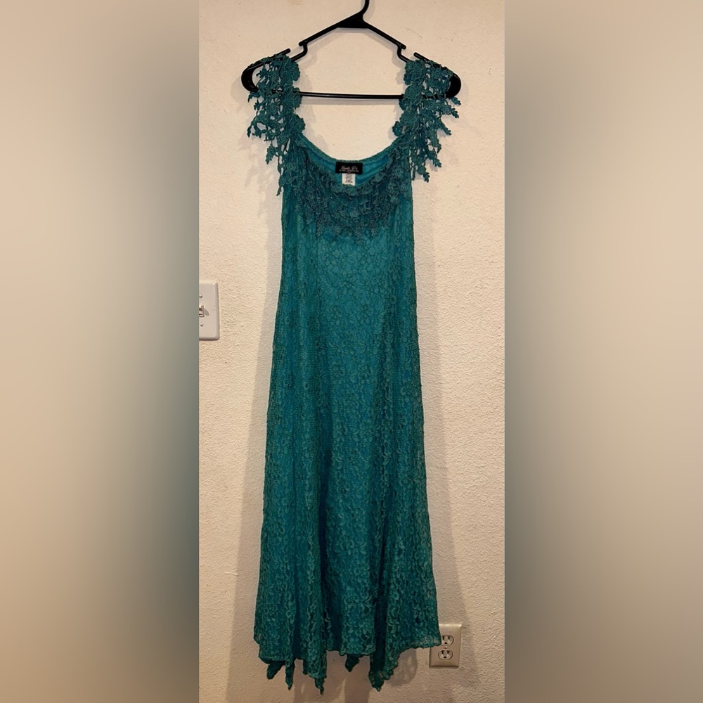 Teal/Blue Western Vonda D’s Formal Lace Dress